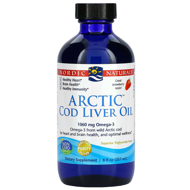 Nordic Naturals Arctic Cod Liver Oil Strawberry 8 fl oz (237 ml) 768990567834