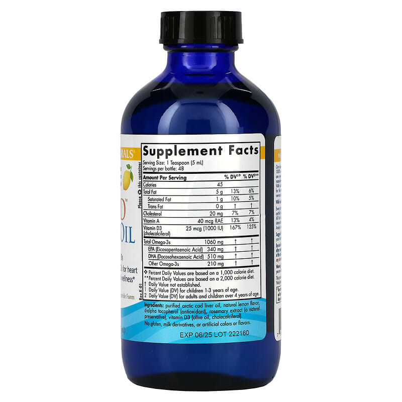Nordic Naturals, Arctic-D Cod Liver Oil, Lemon, 8 fl oz (237 ml) 768990587832