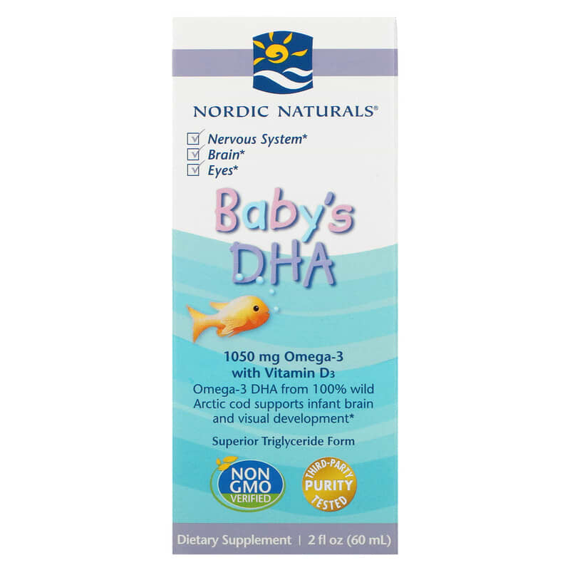 Nordic Naturals Baby's DHA with Vitamin D3 1,050 mg 2 fl oz (60 ml) 768990537875