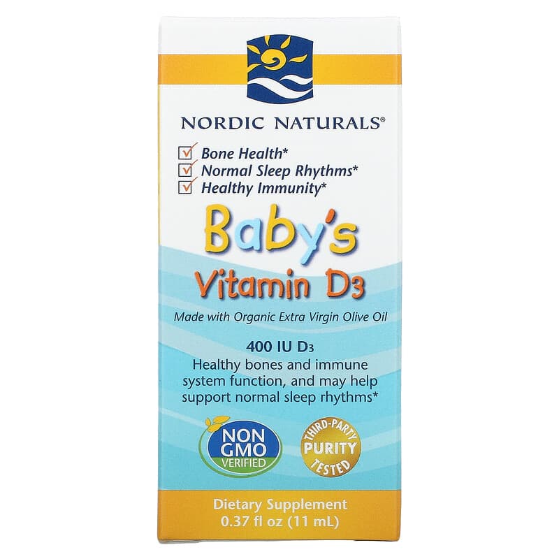 Nordic Naturals Baby's Vitamin D3 400 IU 0.37 fl oz (11 ml) 768990027321