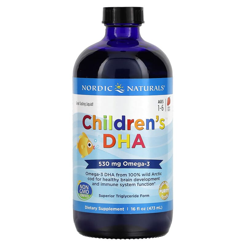 Nordic Naturals Children's DHA Ages 1-6 Strawberry 530 mg 16 fl oz (473 ml) 768990027246