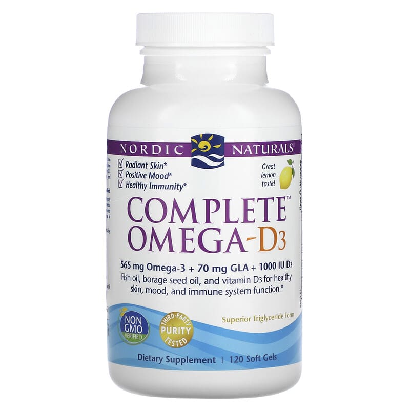 Nordic Naturals, Complete Omega-D3, Lemon, 120 Soft Gels 768990027789