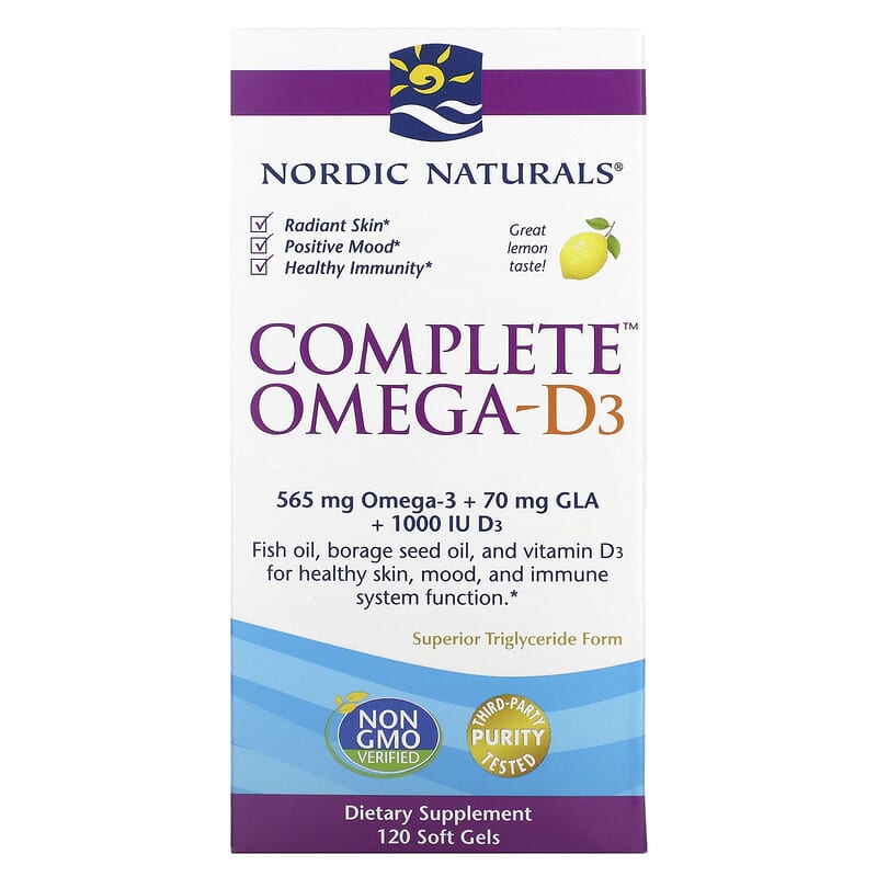 Nordic Naturals Complete Omega-D3 Lemon 120 Soft Gels 768990027789