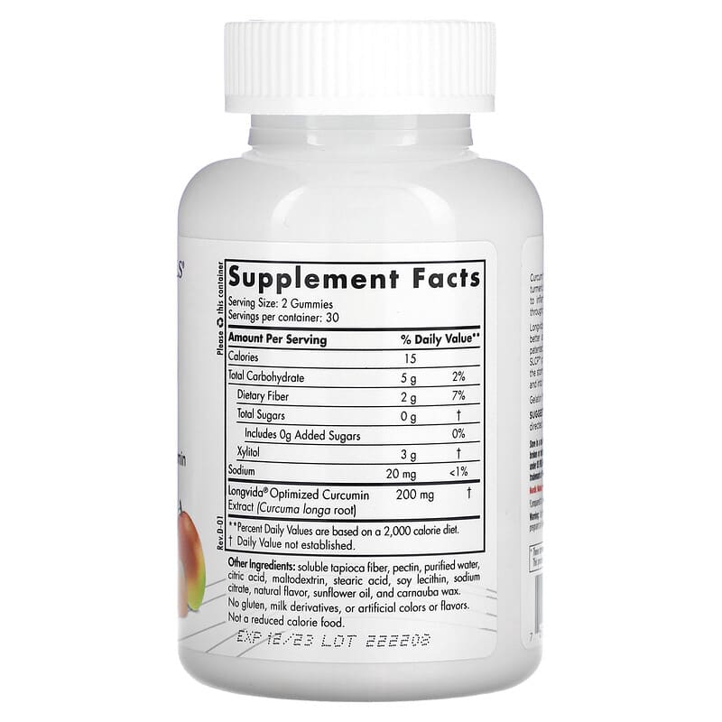 Nordic Naturals, Curcumin Gummies, Mango, 100 mg, 60 Gummies 768990301865
