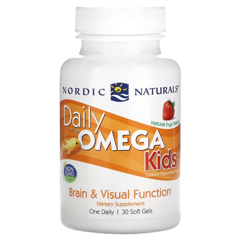 Nordic Naturals Daily Omega Kids Natural Fruit  30 Soft Gels 768990018176