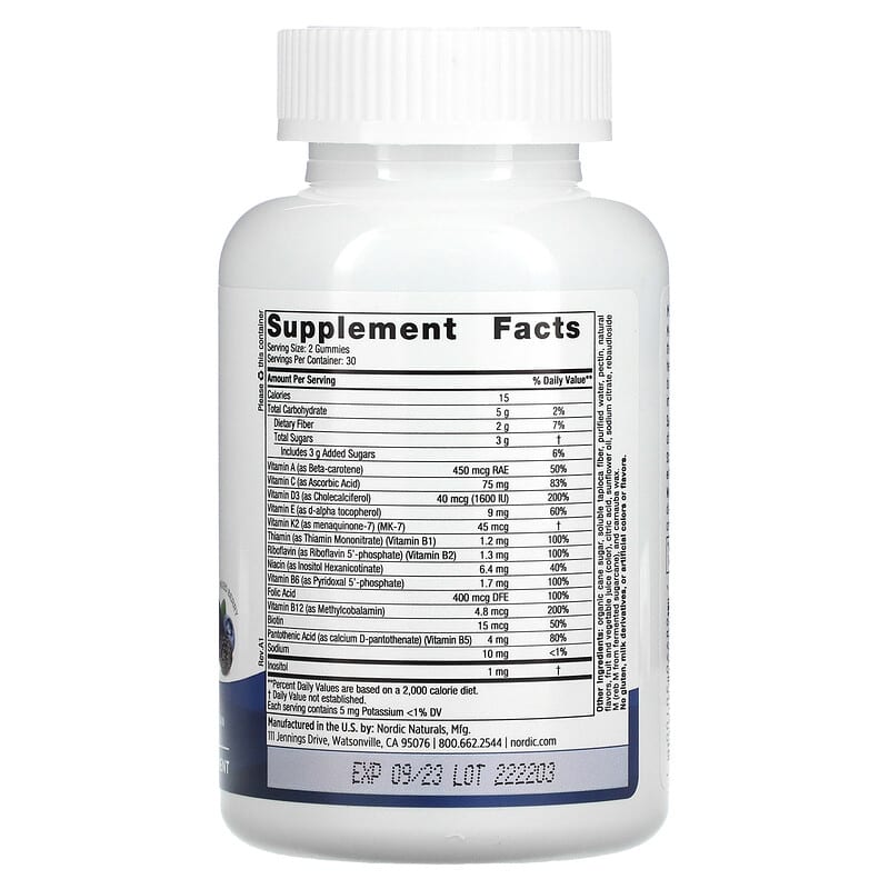 Nordic Naturals, Men's Multivitamin Gummies, Mixed Berry, 60 Gummies 768990301001