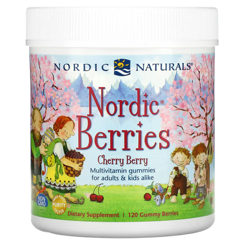 Nordic Naturals Nordic Berries Cherry Berry 120 Gummy Berries 768990301261