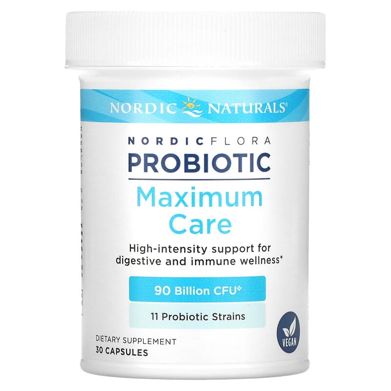 Nordic Naturals, Nordic Flora Probiotic, Maximum Care, 90 Billion CFU, 30 Capsules 768990016851