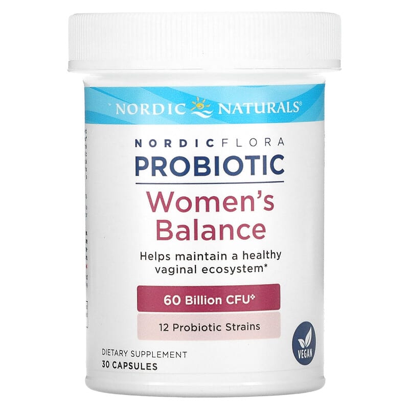 Nordic Naturals, Nordic Flora Probiotic, Women's Balance, 60 Billion CFU, 30 Capsules 768990016837