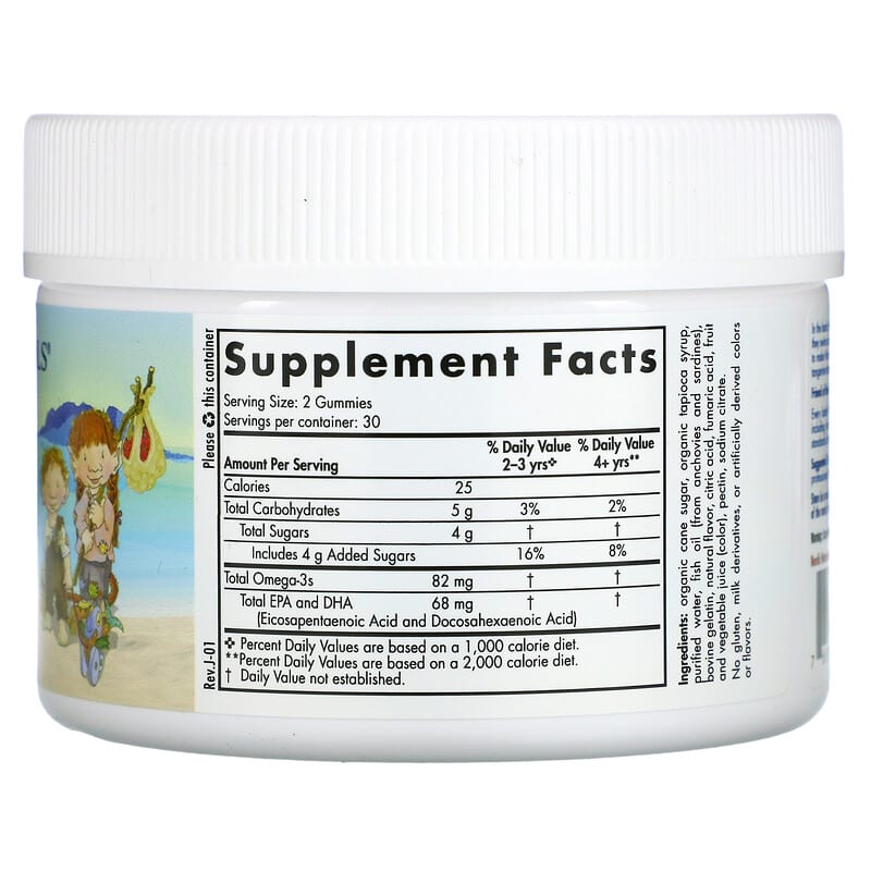 Nordic Naturals, Nordic Omega-3 Gummies, Tangerine, 82 mg, 60 Gummies 768990301308