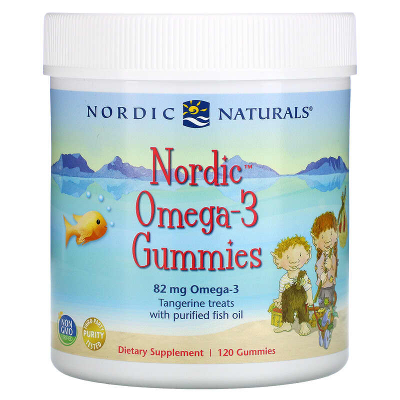 Nordic Naturals Nordic Omega-3 Gummies Tangerine Treats 41 mg 120 Gummies 768990301315
