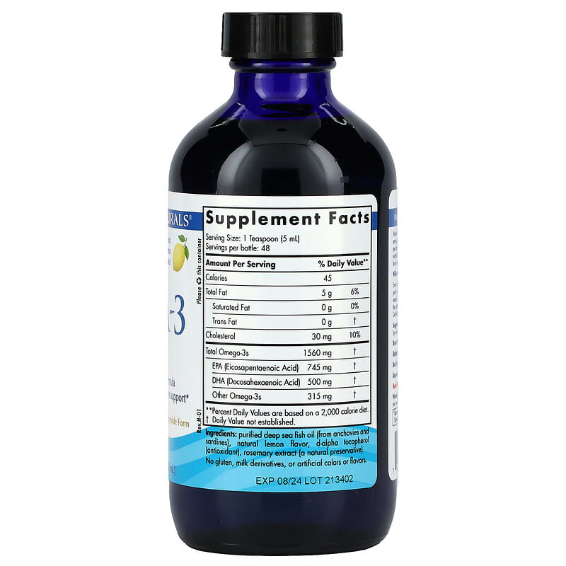 Nordic Naturals, Omega-3, Lemon, 1560 mg, 8 fl oz (237 ml) 768990027635