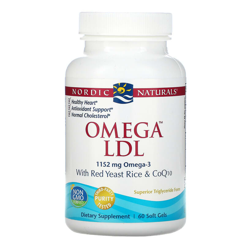Nordic Naturals Omega LDL With Red Yeast Rice and CoQ10 384 mg 60 Soft Gels 768990018602