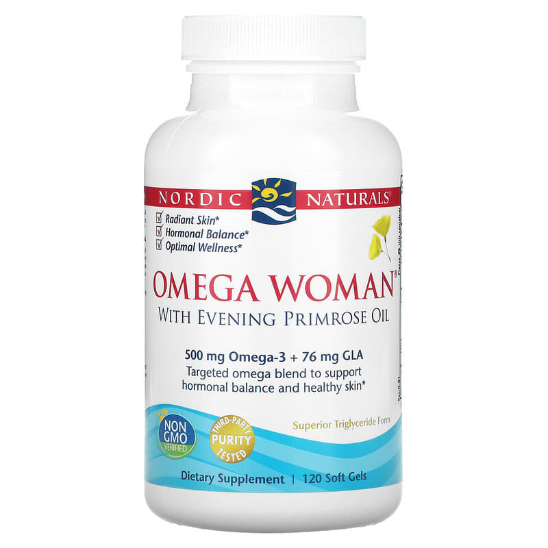 Nordic Naturals, Omega Woman with Evening Primrose Oil, 120 Soft Gels 768990017803