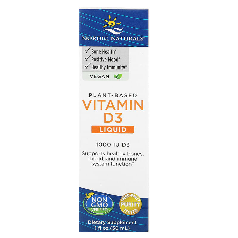 Nordic Naturals Plant-Based Vitamin D3 Liquid 1,000 IU 1 fl oz (30 ml) 768990016806