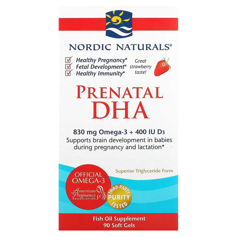 Nordic Naturals Prenatal DHA Strawberry 90 Soft Gels 768990017537