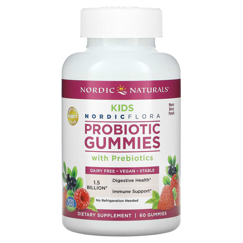 Nordic Naturals Probiotic Gummies Kids Merry Berry Punch 60 Gummies 768990301704