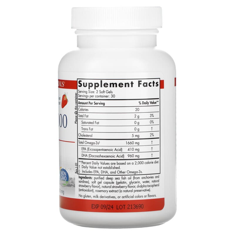 Nordic Naturals, ProDHA 1000, Strawberry, 1,000 mg, 60 Softgels 768990500893