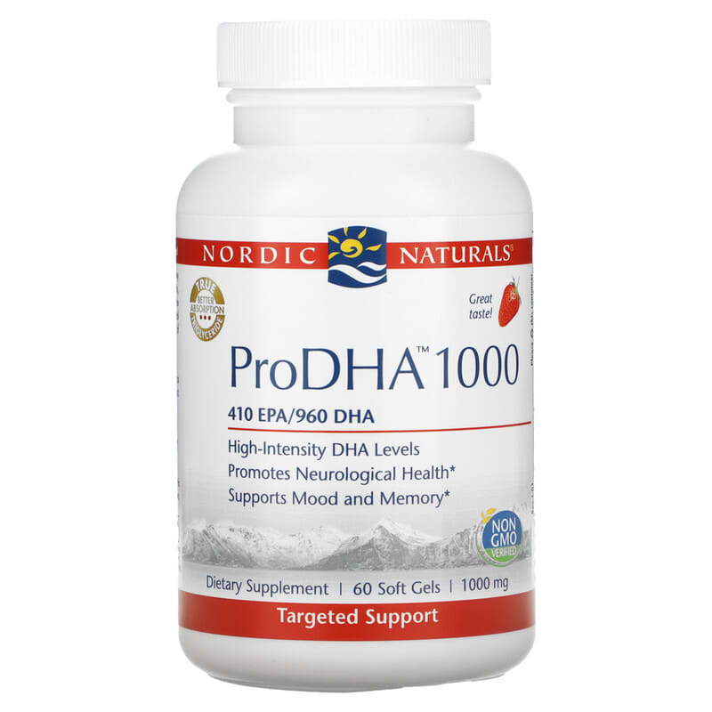 Nordic Naturals ProDHA 1000 Strawberry 1,000 mg 60 Softgels 768990500893