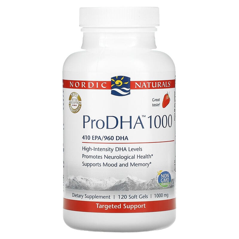 Nordic Naturals ProDHA 1000 Strawberry  1000 mg 120 Soft Gels 768990017469
