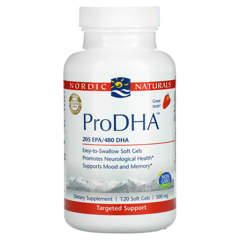 Nordic Naturals ProDHA Strawberry 250 mg 120 Soft Gels 768990510908
