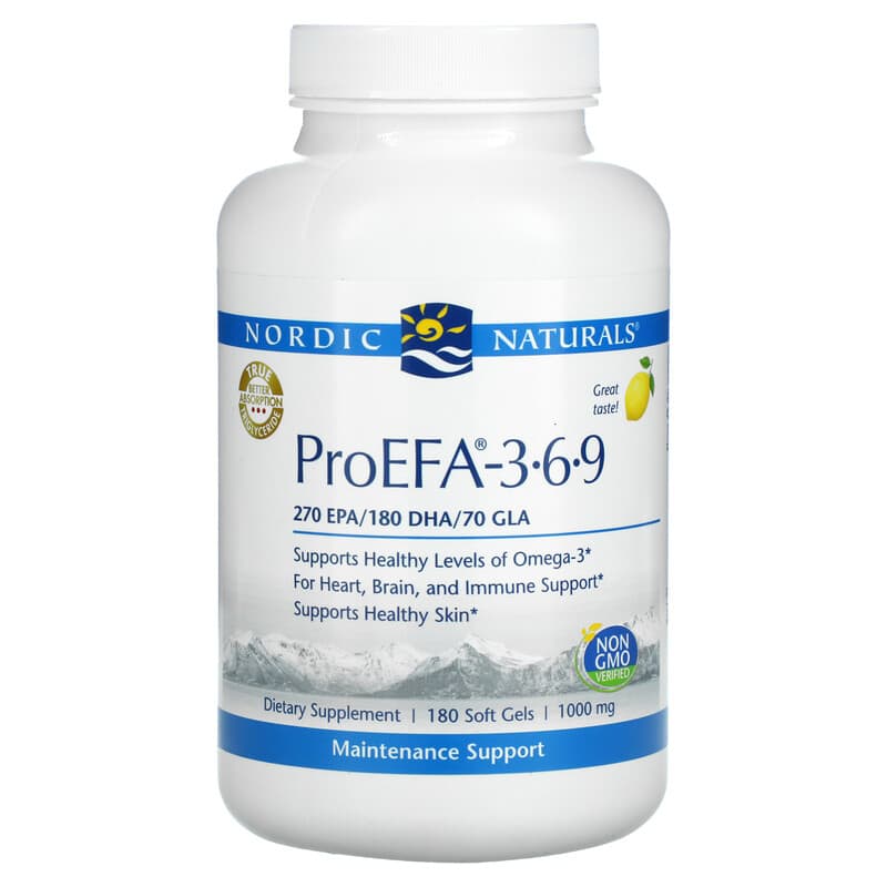 Nordic Naturals ProEFA - 3-6-9 Lemon  1,000 mg 180 Softgels 768990040917
