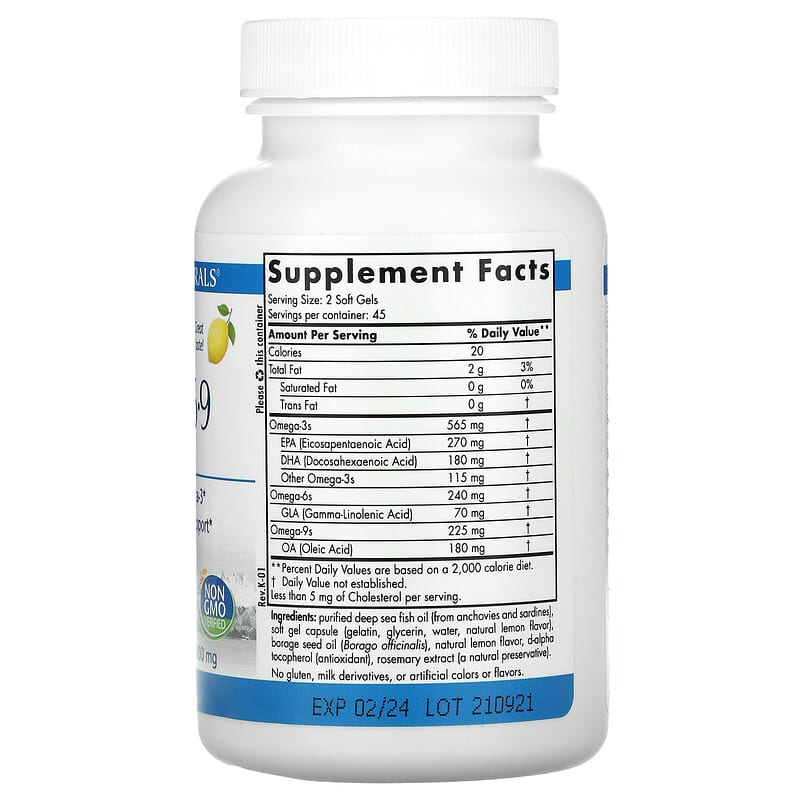 Nordic Naturals, ProEFA 3-6-9, Lemon, 1000 mg, 90 Soft Gels 768990030918
