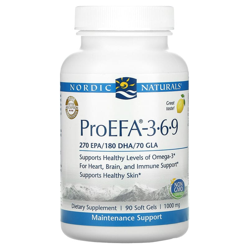 Nordic Naturals ProEFA 3-6-9 Lemon 1000 mg 90 Soft Gels 768990030918