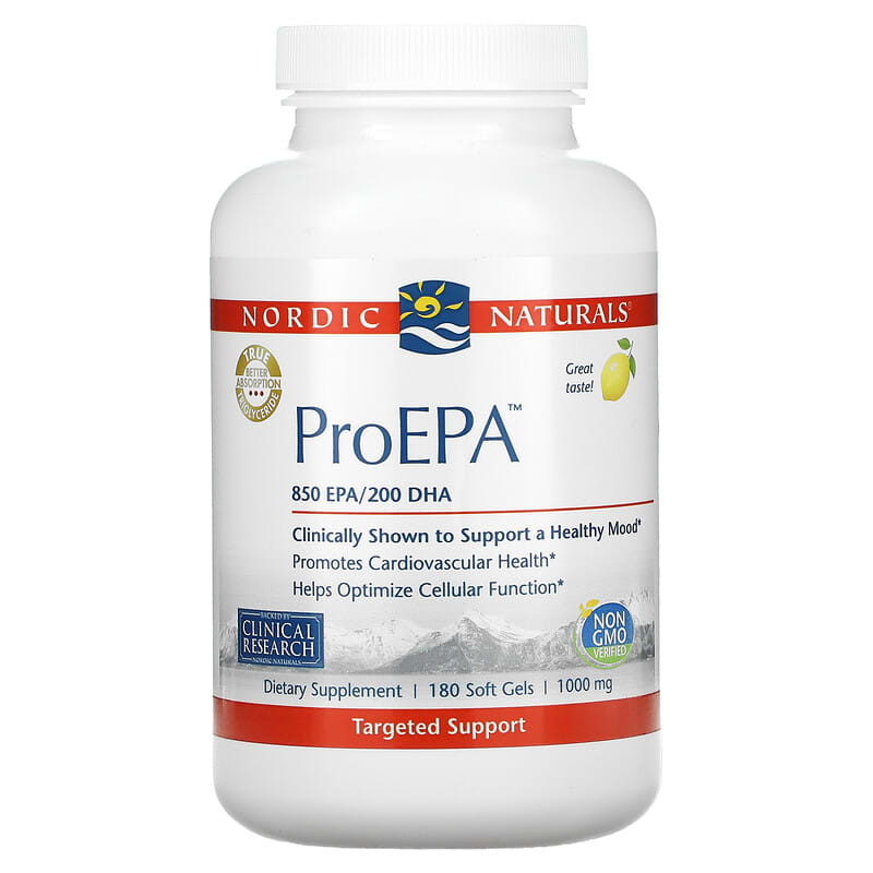 Nordic Naturals ProEPA Lemon 1,000 mg 180 Soft Gels 768990080616