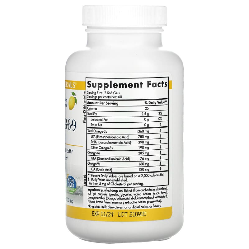 Nordic Naturals, ProOmega 3-6-9, Lemon, 1000 mg, 120 Soft Gels 768990121289