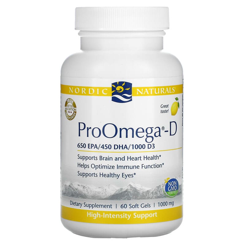 Nordic Naturals ProOmega-D Lemon 1,000 mg 60 Soft Gels 768990121241