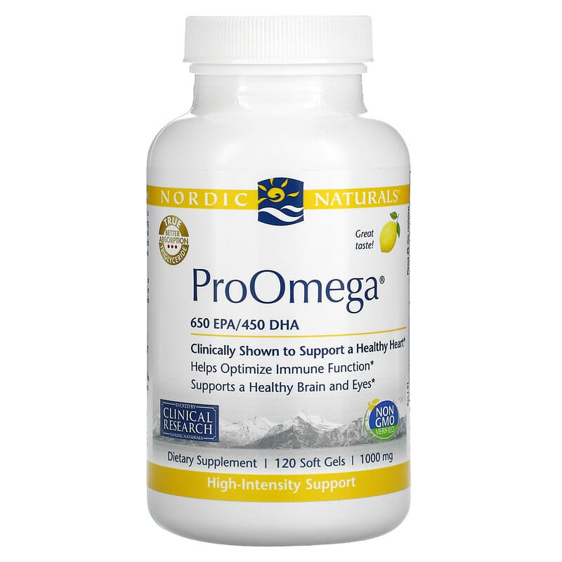 Nordic Naturals ProOmega Lemon 1,000 mg 120 Soft Gels 768990131202