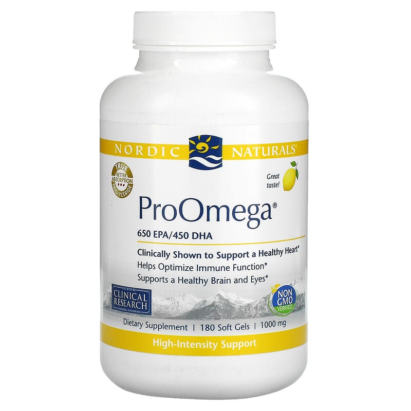 Nordic Naturals ProOmega Lemon 1,000 mg 180 Soft Gels 768990141201