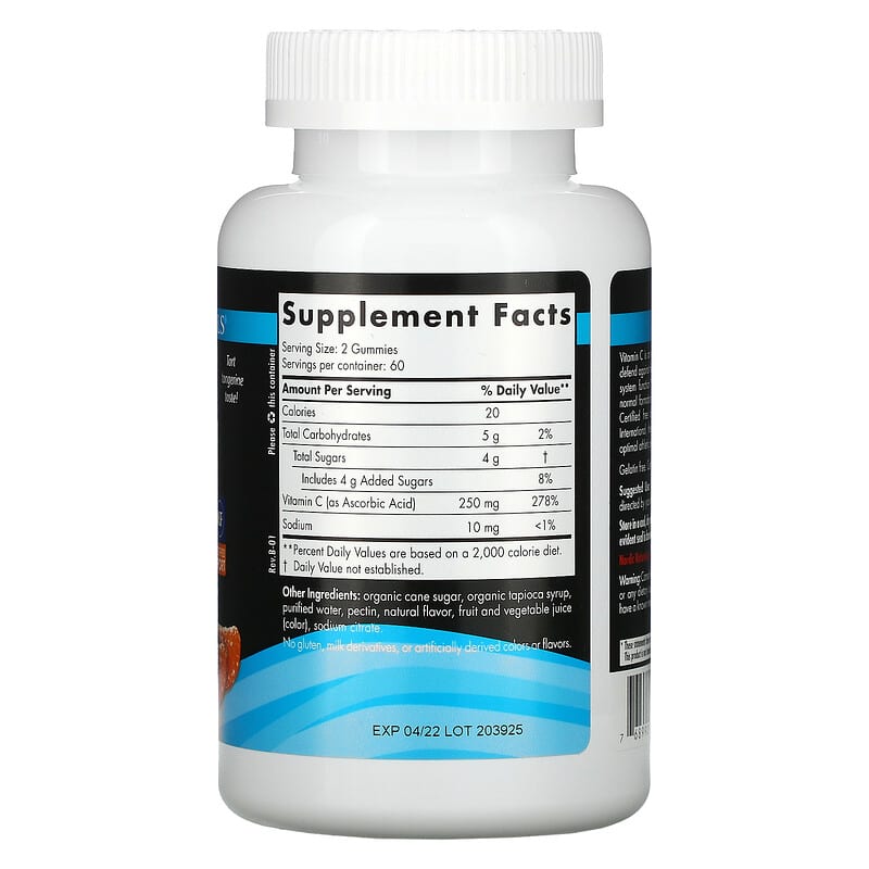 Nordic Naturals, Sport, Vitamin C Gummies, Tart Tangerine, 125 mg, 120 Gummies 768990301629