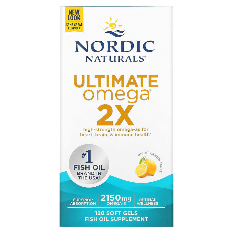 Nordic Naturals Ultimate Omega 2X Lemon 1,075 mg 120 Soft Gels 768990021527