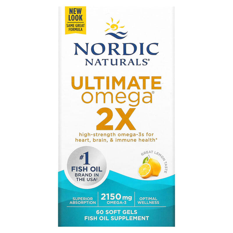 Nordic Naturals Ultimate Omega 2X Lemon 1,075 mg 60 Softgels 768990021503