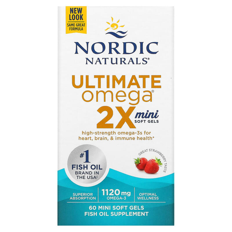 Nordic Naturals Ultimate Omega 2X Strawberry 560 mg 60 Mini Soft Gels 768990061004