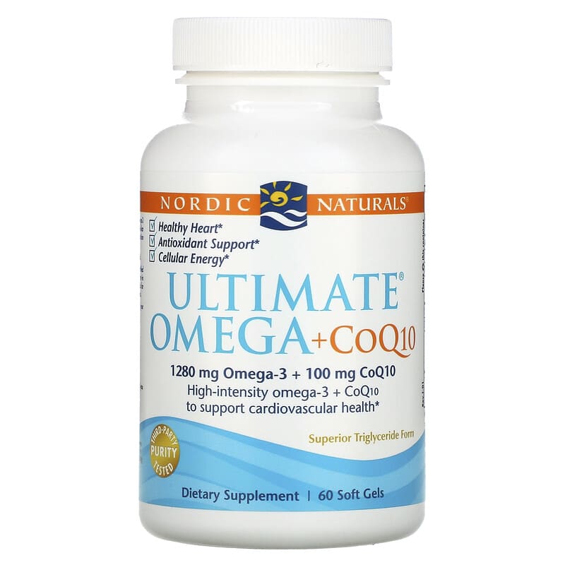 Nordic Naturals, Ultimate Omega + CoQ10, 640 mg, 60 Soft Gels 768990018909