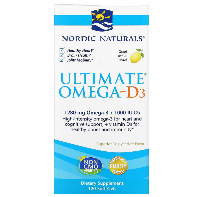 Nordic Naturals Ultimate Omega-D3 Lemon 640 mg 120 Soft Gels 768990027949