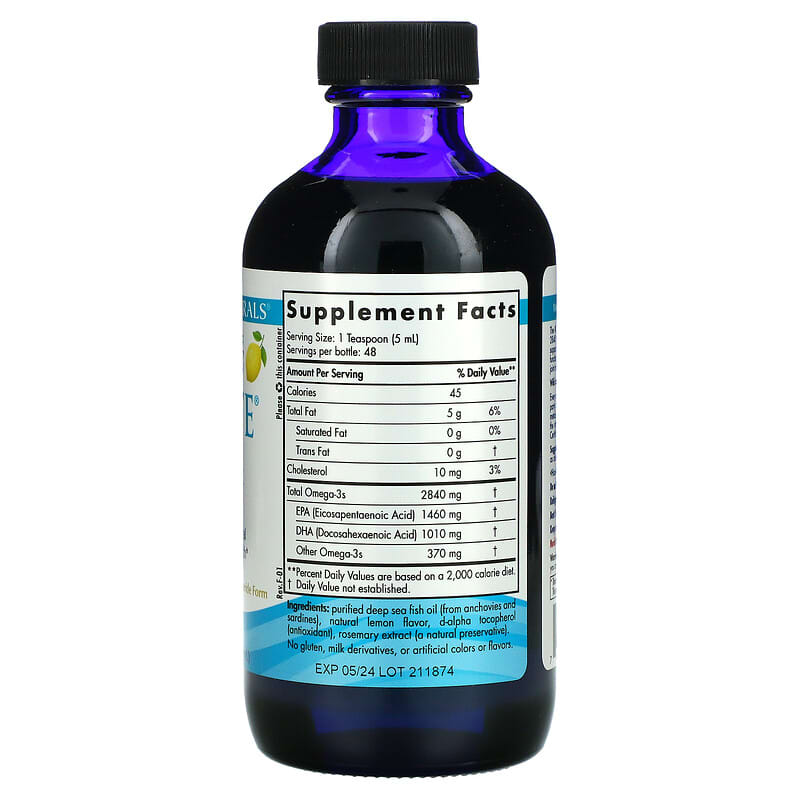 Nordic Naturals, Ultimate Omega, Lemon, 2,840 mg, 8 fl oz (237 ml) 768990027932