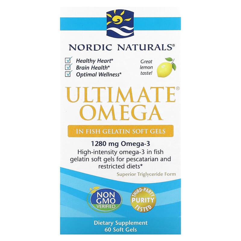 Nordic Naturals Ultimate Omega Lemon 640 mg 60 Soft Gels 768990017971