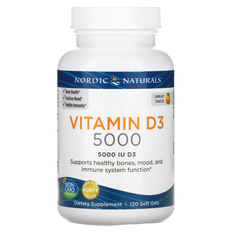 Nordic Naturals Vitamin D3 5000 Orange 5,000 IU 120 Soft Gels 768990015038