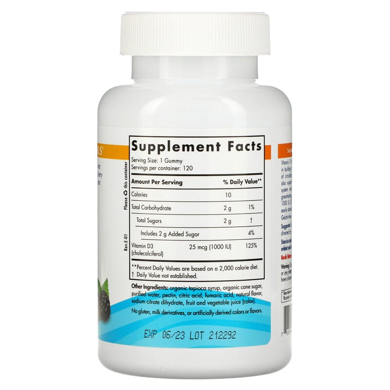 Nordic Naturals, Vitamin D3 Gummies, Wild Berry, 1,000 IU, 120 Gummies 768990311413