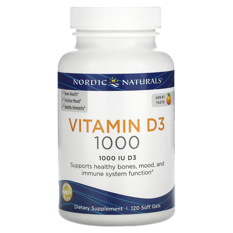 Nordic Naturals Vitamin D3 Orange 1,000 IU 120 Soft Gels 768990016004