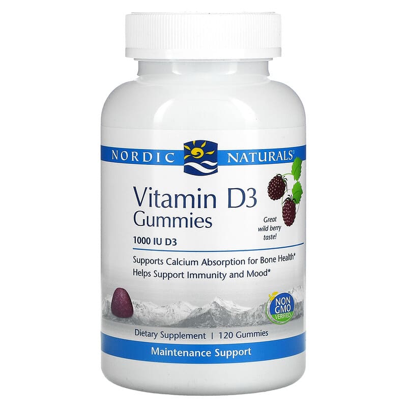 Nordic Naturals Vitamin D3 Wild Berry 1,000 IU 120 Gummies 768990311468