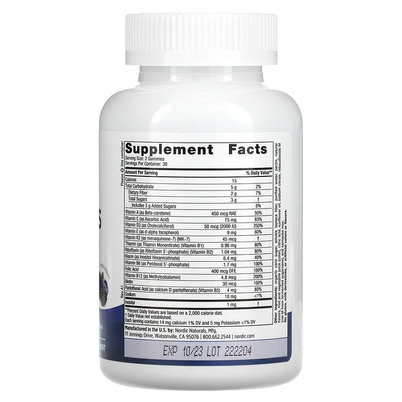 Nordic Naturals, Women's Multivitamin Gummies, Mixed Berry, 60 Gummies 768990301018