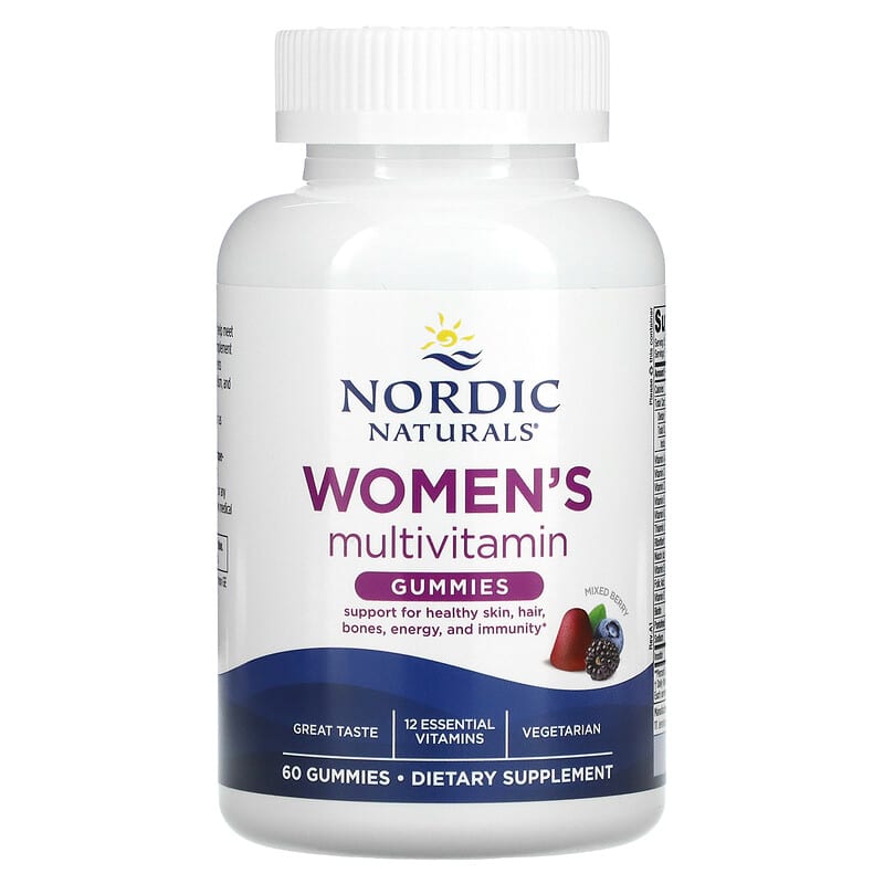 Nordic Naturals Women's Multivitamin Gummies Mixed Berry 60 Gummies 768990301018