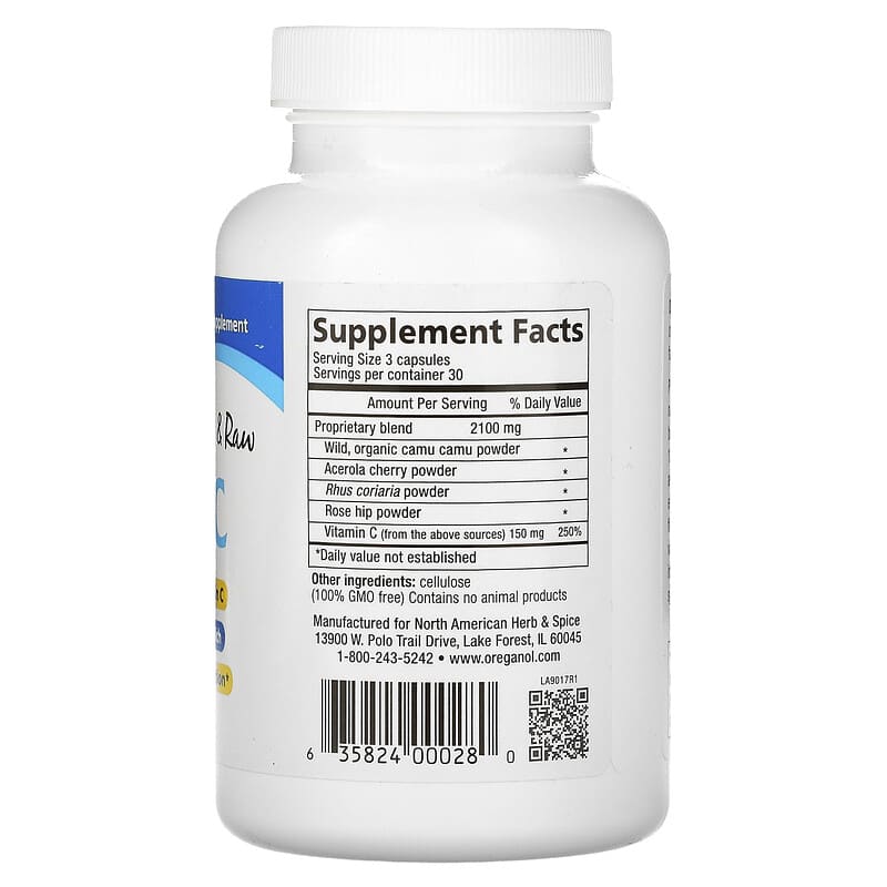 North American Herb & Spice Co., Purely-C, 700 mg, 90 Vegicaps 635824000280
