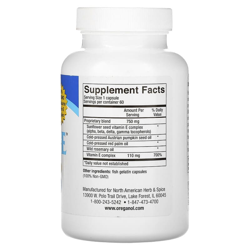 North American Herb & Spice Co., Purely-E, 60 Caps 635824002734