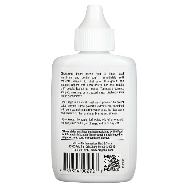 North American Herb & Spice Co., Sinu Orega, Nasal Spray, 2 fl oz (60 ml) 635824002727